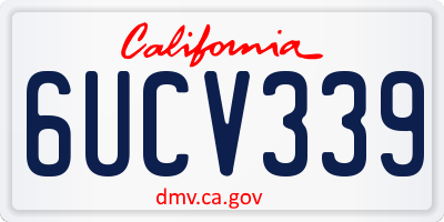 CA license plate 6UCV339