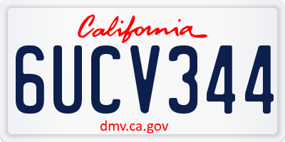 CA license plate 6UCV344