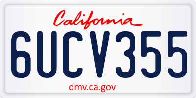 CA license plate 6UCV355
