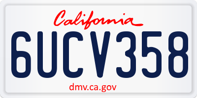CA license plate 6UCV358