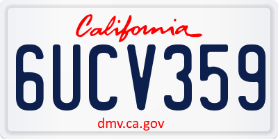 CA license plate 6UCV359