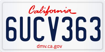 CA license plate 6UCV363
