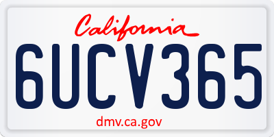 CA license plate 6UCV365