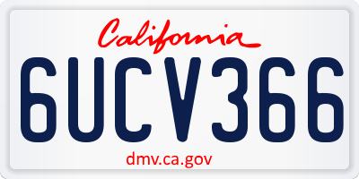 CA license plate 6UCV366