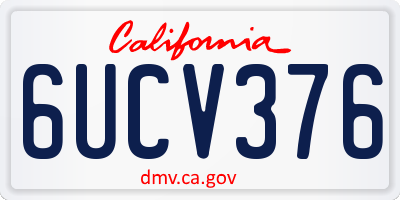 CA license plate 6UCV376