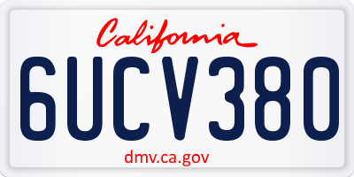 CA license plate 6UCV380