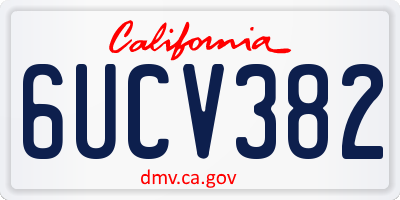 CA license plate 6UCV382