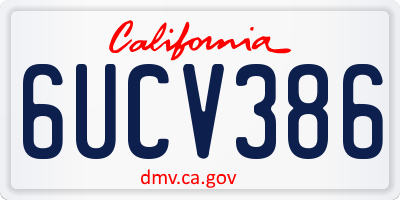 CA license plate 6UCV386