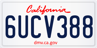 CA license plate 6UCV388