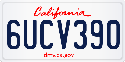 CA license plate 6UCV390