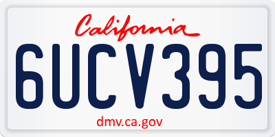 CA license plate 6UCV395