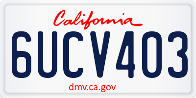 CA license plate 6UCV403