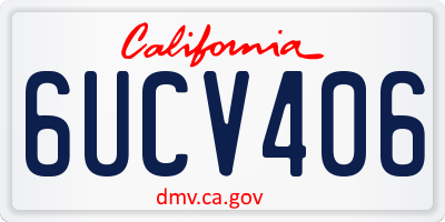 CA license plate 6UCV406