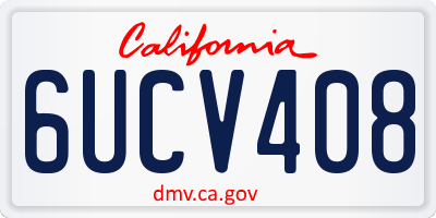 CA license plate 6UCV408