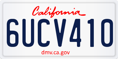CA license plate 6UCV410