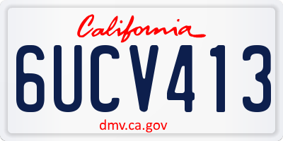 CA license plate 6UCV413