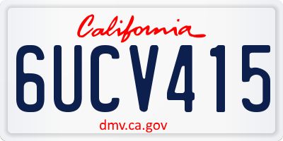 CA license plate 6UCV415