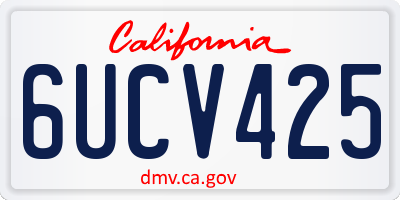 CA license plate 6UCV425