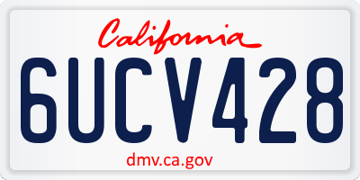 CA license plate 6UCV428