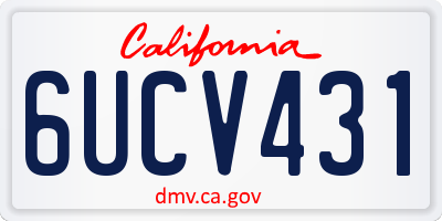 CA license plate 6UCV431