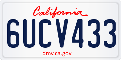 CA license plate 6UCV433