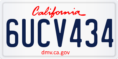 CA license plate 6UCV434