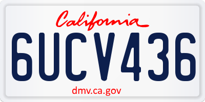 CA license plate 6UCV436