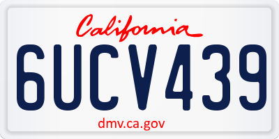 CA license plate 6UCV439