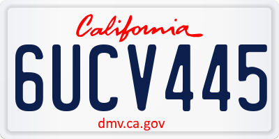 CA license plate 6UCV445