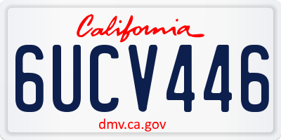 CA license plate 6UCV446