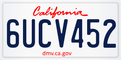 CA license plate 6UCV452