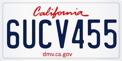CA license plate 6UCV455