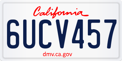 CA license plate 6UCV457