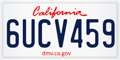 CA license plate 6UCV459