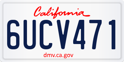 CA license plate 6UCV471