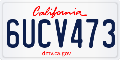 CA license plate 6UCV473