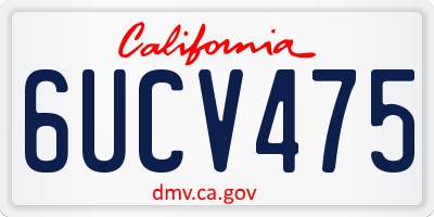 CA license plate 6UCV475