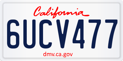 CA license plate 6UCV477