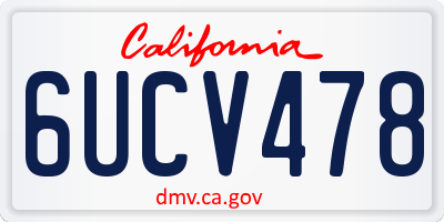 CA license plate 6UCV478