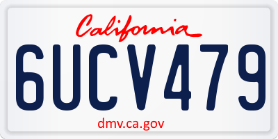 CA license plate 6UCV479