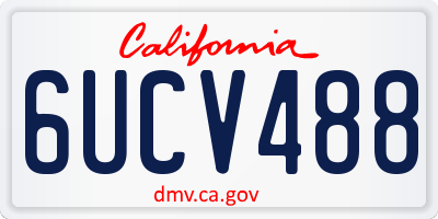 CA license plate 6UCV488