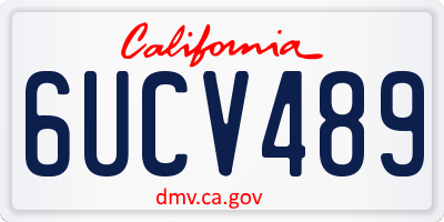 CA license plate 6UCV489