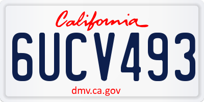 CA license plate 6UCV493
