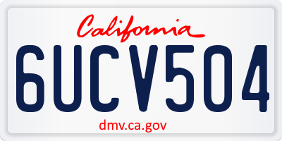CA license plate 6UCV504