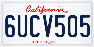 CA license plate 6UCV505