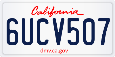 CA license plate 6UCV507