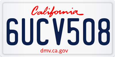 CA license plate 6UCV508