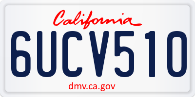 CA license plate 6UCV510
