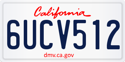 CA license plate 6UCV512