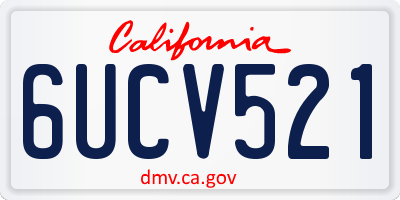 CA license plate 6UCV521